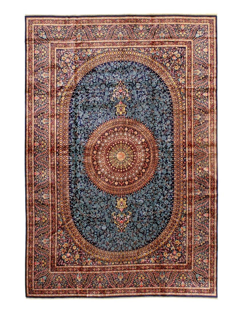 Persian Qum Design Rug 5'6"X 8': Persian Qum Design Rug 5'6"X 8' - NEW, Qum, Machine-Made, V. Silk, 300 -D15509- 862.This item is part of our fine auction collection which includes many fine home accessories including antique rugs, v