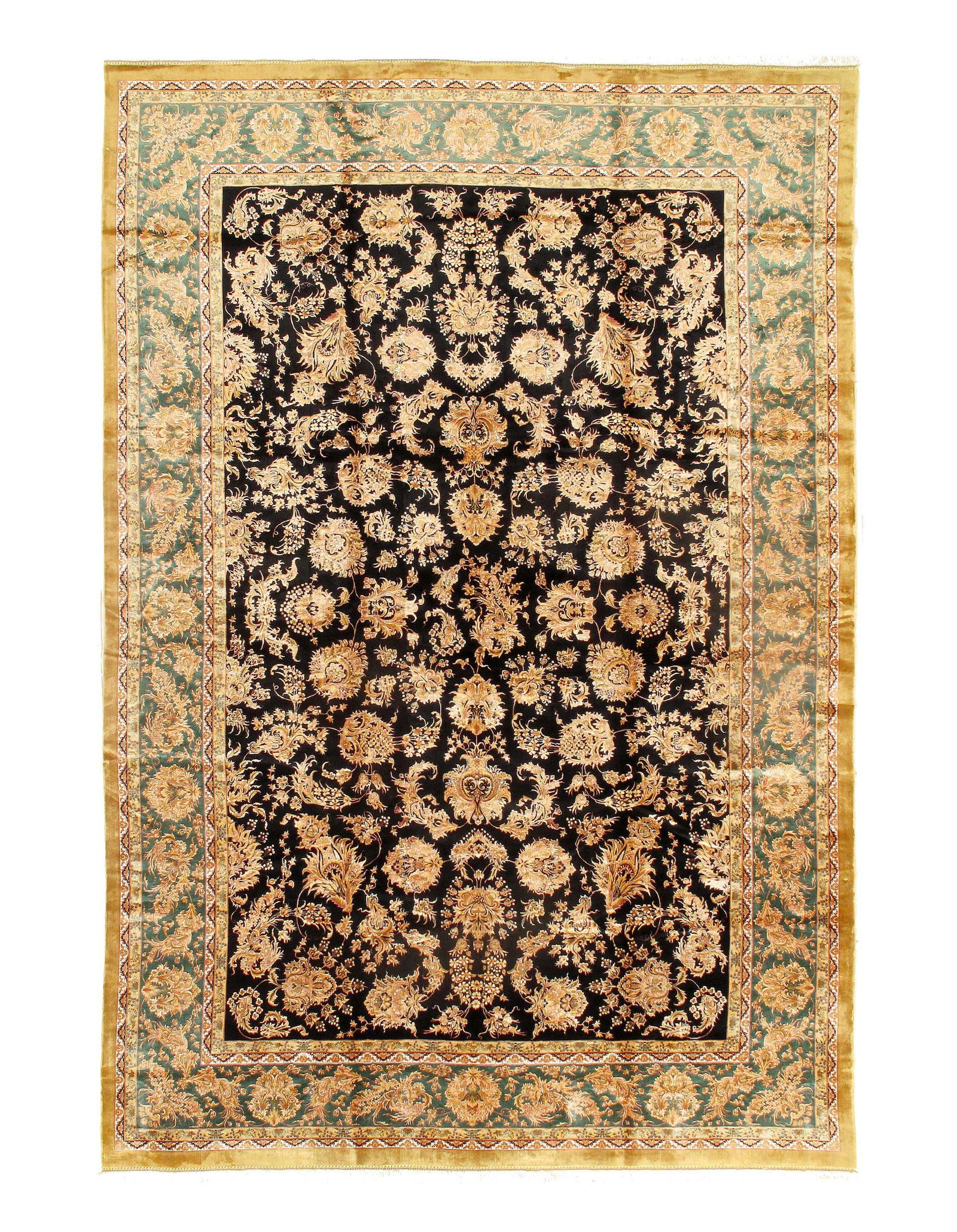 Persian Qum Design Rug 6'6"X 9'7": Persian Qum Design Rug 6'6"X 9'7" - N/A, Qum, Machine-Made, V. Silk, 300 -D15505- 862.This item is part of our fine auction collection which includes many fine home accessories including antique rugs,