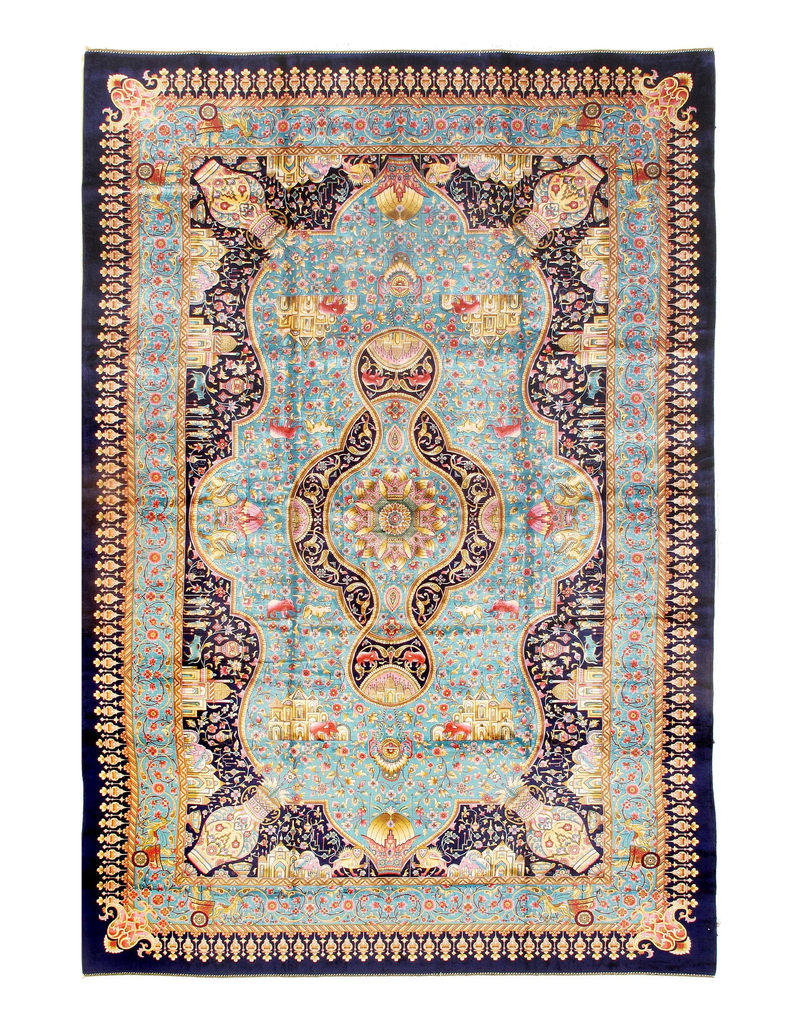 Persian Qum Design Rug 6'7"X 10': Persian Qum Design Rug 6'7"X 10' - NEW, Qum, Machine-Made, V. Silk, 300 -D15485- 862.This item is part of our fine auction collection which includes many fine home accessories including antique rugs, 