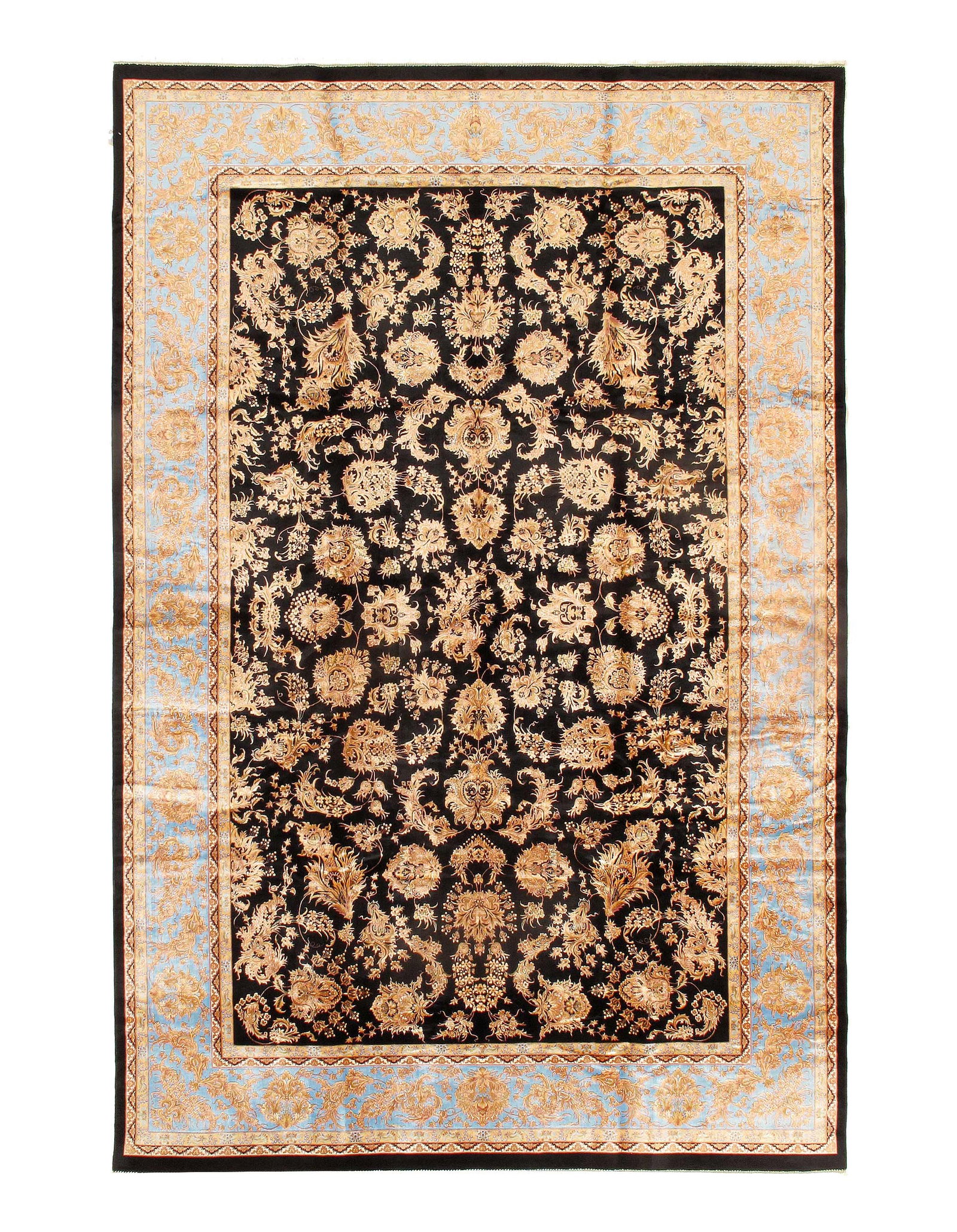 Persian Qum Design Rug 6'6"X 10': Persian Qum Design Rug 6'6"X 10' - NEW, Qum, Machine-Made, V. Silk, 300 -D15502- 862.This item is part of our fine auction collection which includes many fine home accessories including antique rugs, 