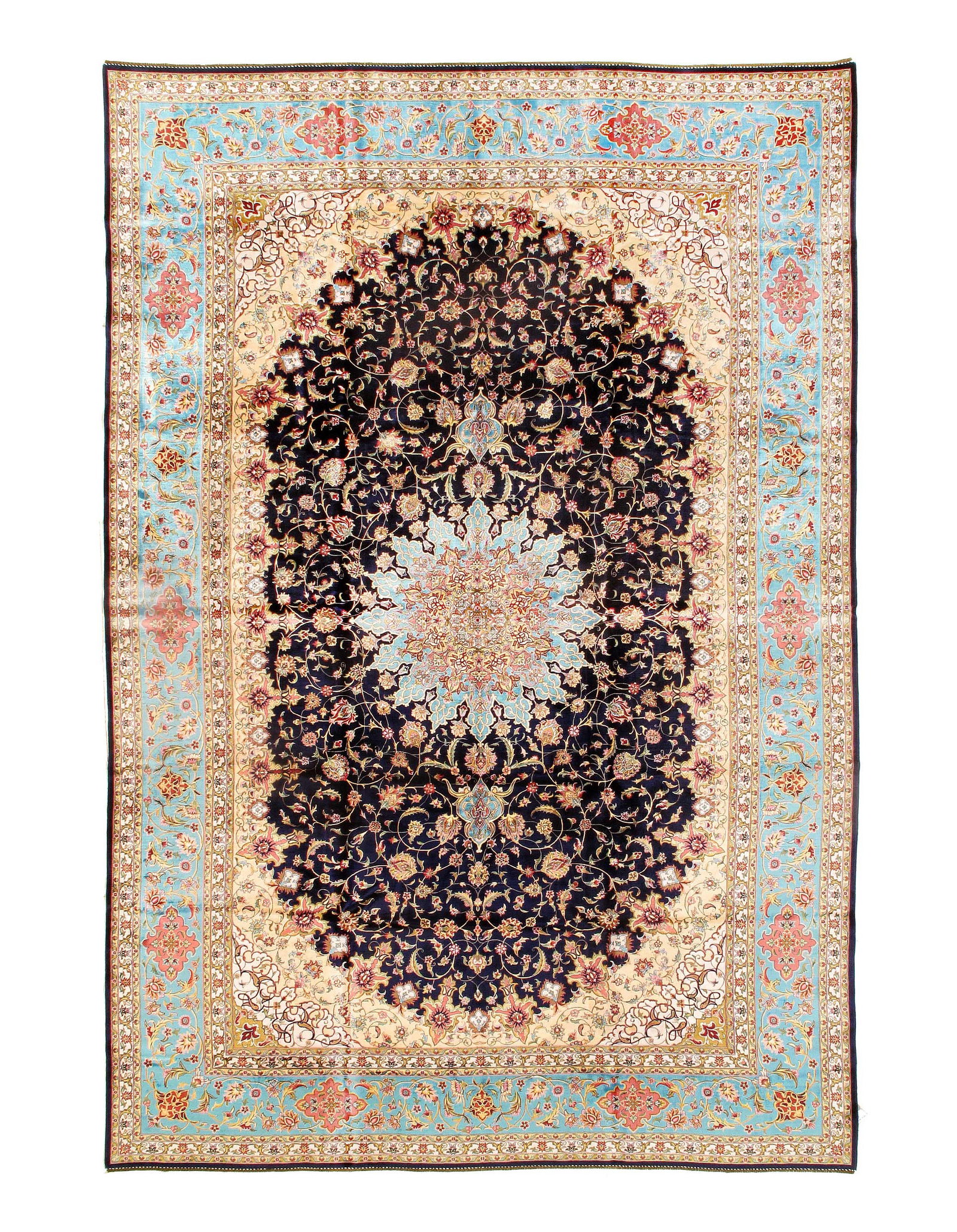Persian Qum Design Rug 6'6"X 9'8": Persian Qum Design Rug 6'6"X 9'8" - NEW, Qum, Machine-Made, V. Silk, 300 -D15478- 862.This item is part of our fine auction collection which includes many fine home accessories including antique rugs,