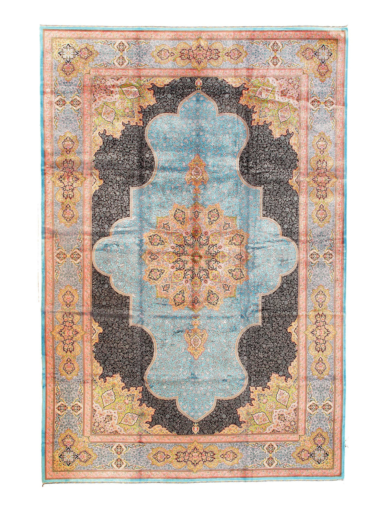 Persian Qum Design Rug 6'7"X 10': Persian Qum Design Rug 6'7"X 10' - NEW, Qum, Machine-Made, V. Silk, 300 -D15469- 862.This item is part of our fine auction collection which includes many fine home accessories including antique rugs, 