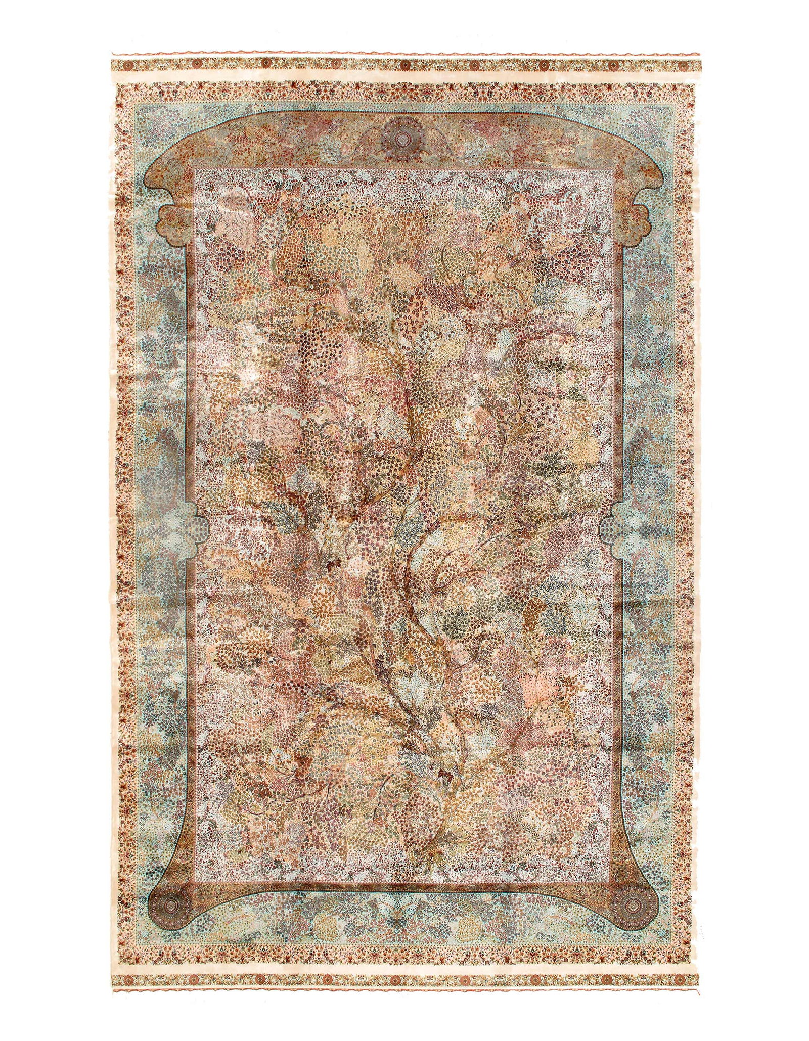 Persian Qum Design Rug 6'7"X 10': Persian Qum Design Rug 6'7"X 10' - NEW, Qum, Machine-Made, V. Silk, 300 -D15471- 862.This item is part of our fine auction collection which includes many fine home accessories including antique rugs, 