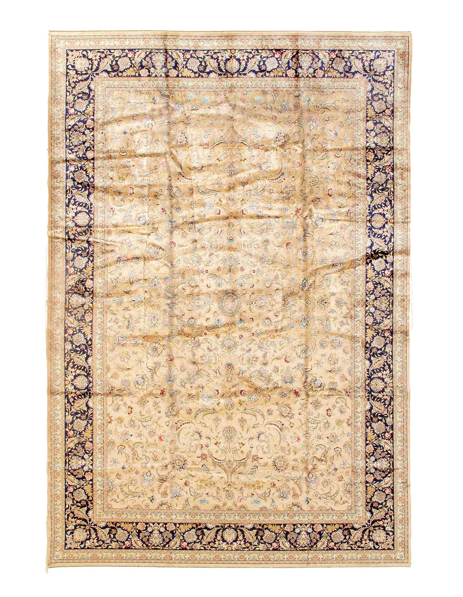 Persian Qum Design Rug 6'7"X 9'8': Persian Qum Design Rug 6'7"X 9'8' - NEW, Qum, Machine-Made, V. Silk, 300 -D15473- 862.This item is part of our fine auction collection which includes many fine home accessories including antique rugs,