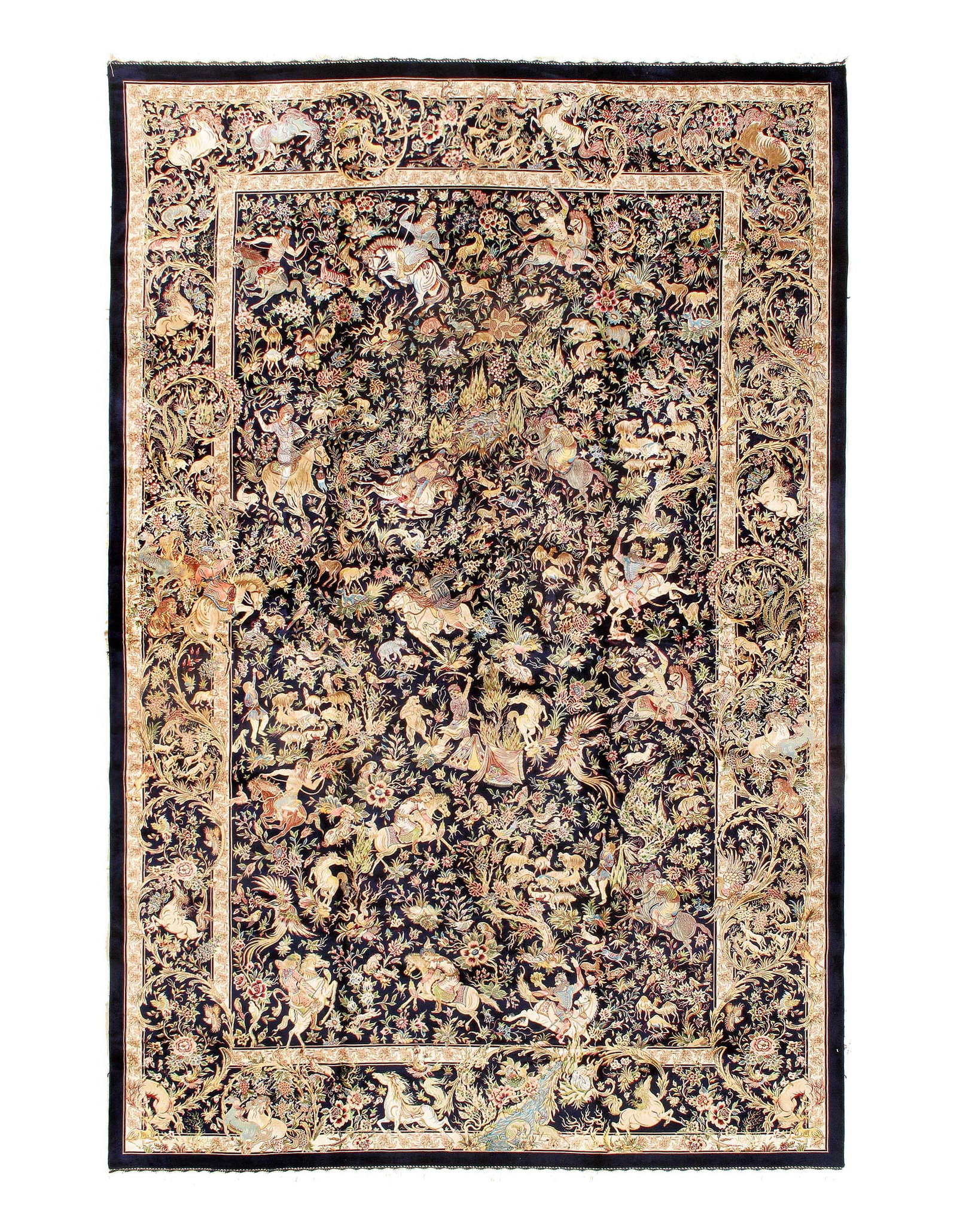 Persian Qum Design Rug 6'5"X 10: Persian Qum Design Rug 6'5"X 10 - NEW, Qum, Machine-Made, V. Silk, 300 -D15462- 862.This item is part of our fine auction collection which includes many fine home accessories including antique rugs, v