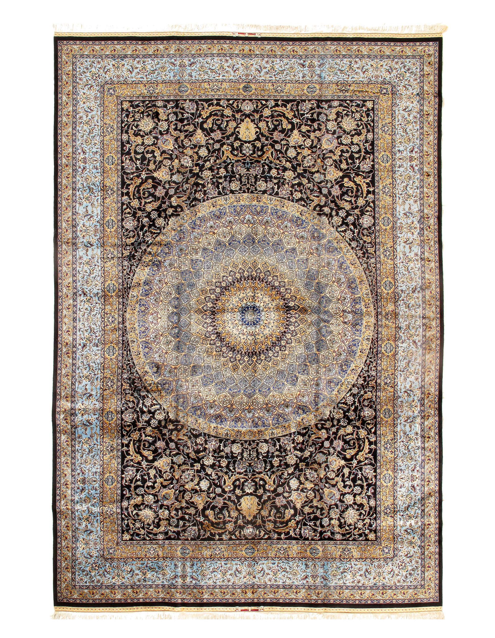 Persian Qum Design Rug 6'7"X 10': Persian Qum Design Rug 6'7"X 10' - NEW, Qum, Machine-Made, V. Silk, 300 -D15460- 862.This item is part of our fine auction collection which includes many fine home accessories including antique rugs, 