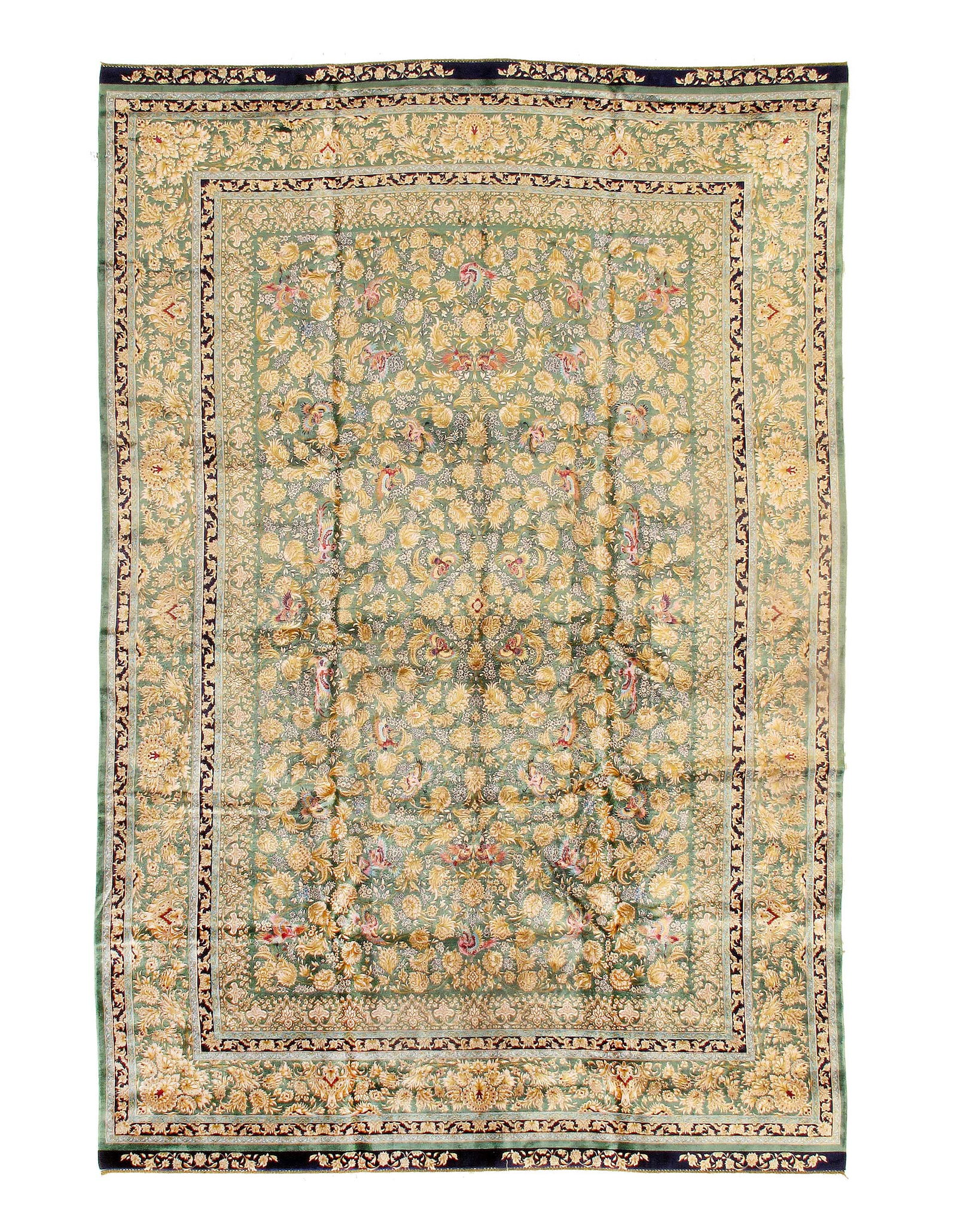 Persian Qum Design Rug 6'7"X 10': Persian Qum Design Rug 6'7"X 10' - NEW, Qum, Machine-Made, V. Silk, 300 -D15467- 862.This item is part of our fine auction collection which includes many fine home accessories including antique rugs, 