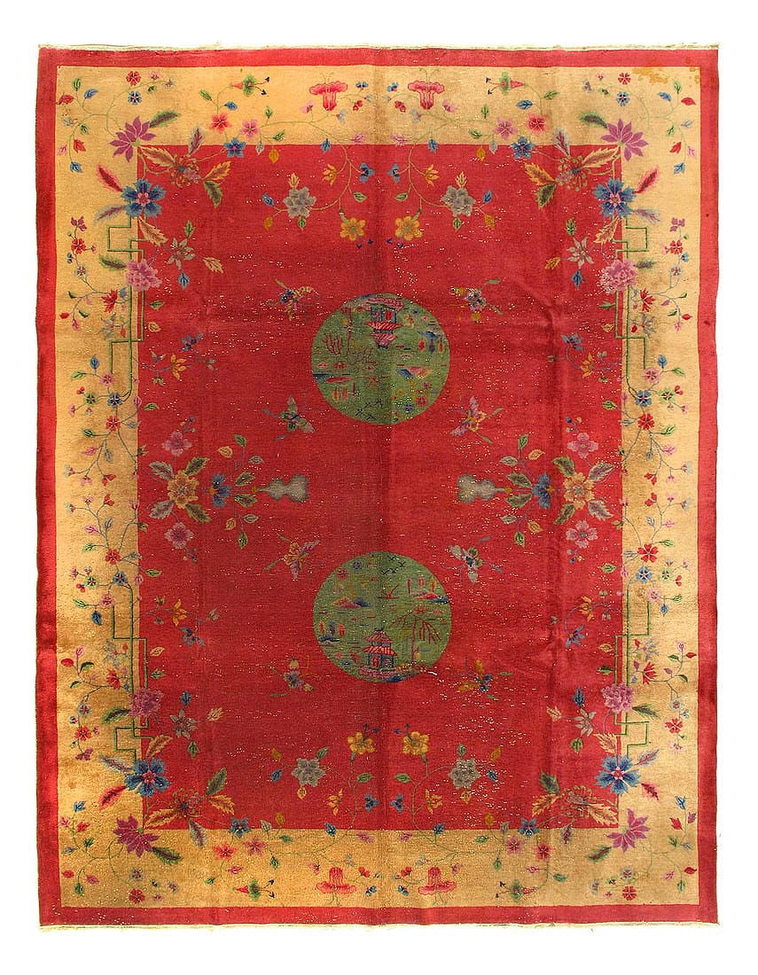 Antique Chinese Art Deco rug 8'11'' X 11'8'' (1 of 3)