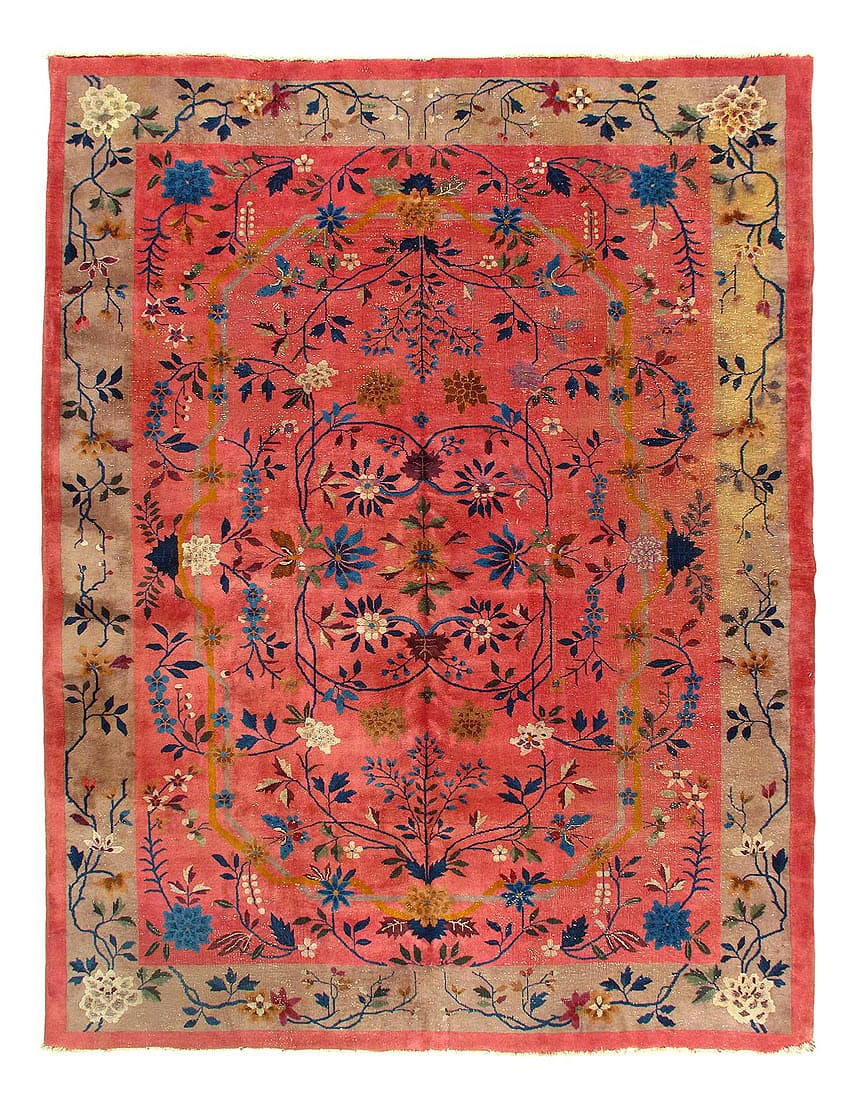 Antique Chinese Hand knotted Art Deco 8'11'' X 11'6'': Antique Chinese Hand knotted Art Deco 8'11'' X 11'6'' - Circa: Early 20th Century, Art Deco, Hand-Knotted, Lamb's Wool, 300 -D14347- 862.This item is part of our fine auction collection which includes