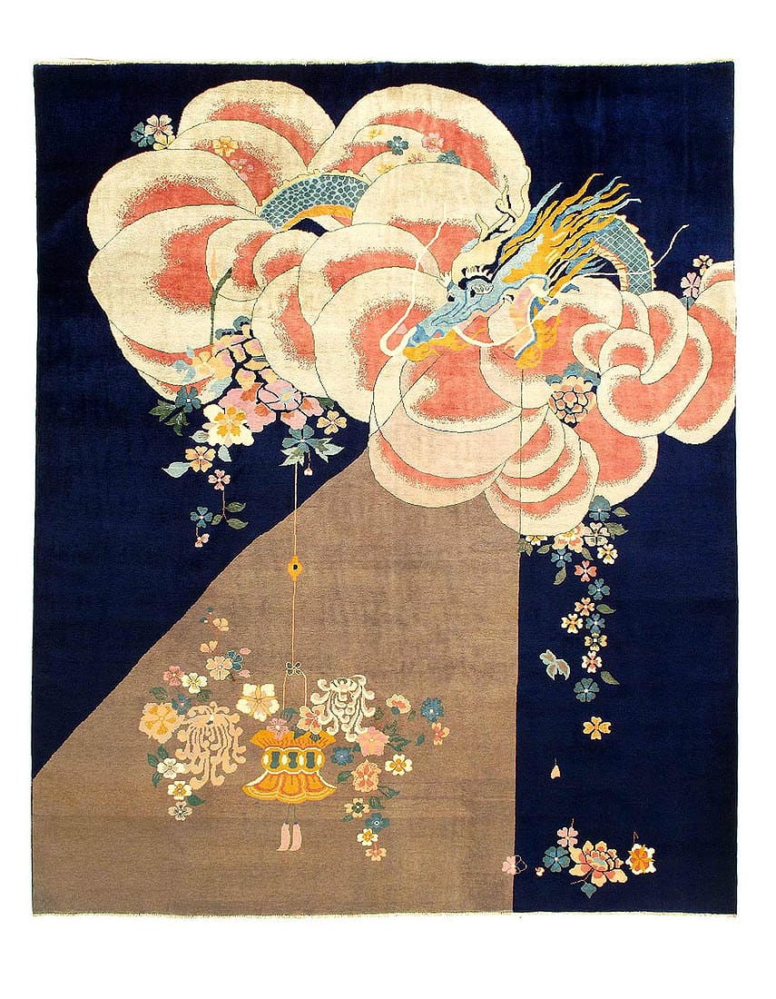 Fine Hand knotted Chinese Art Deco design 8'2'' X 9'11'': Fine Hand knotted Chinese Art Deco design 8'2'' X 9'11'' - New, Art Deco, Hand-Knotted, Lamb's Wool, 300 -D14156- 862.This item is part of our fine auction collection which includes many fine home acc