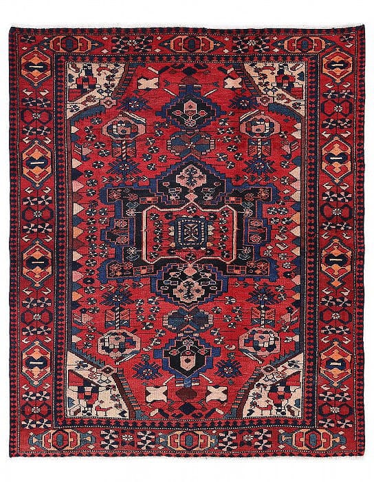Persian Antique Bakhtiari rug 5'2'' X 6'5'': Persian Antique Bakhtiari rug 5'2'' X 6'5'' - 1950, Bakhtiari, Hand-Knotted, Lamb's Wool, 300 -D13349- 862.This item is part of our fine auction collection which includes many fine home accessories in
