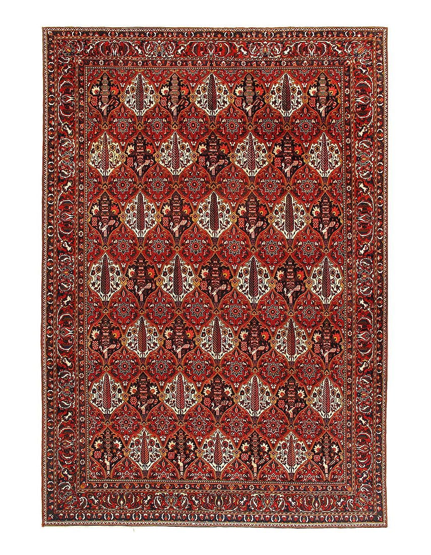 Fine Hand knotted Persian Bakhtiari rug 9'X 12'8": Fine Hand knotted Persian Bakhtiari rug 9'X 12'8" - CIRCA 1990, Bakhtiari, Hand-Knotted, Lamb's Wool, 300 -D15259- 862.This item is part of our fine auction collection which includes many fine home ac