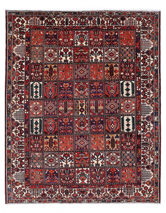 Fine Hand knotted Persian Vintage Bakhtiari 10'4'' X 12'9'': Fine Hand knotted Persian Vintage Bakhtiari 10'4'' X 12'9'' - Circa 1940, Bakhtiari, Hand-Knotted, Lamb's Wool, 300 -D14051- 862.This item is part of our fine auction collection which includes many fi