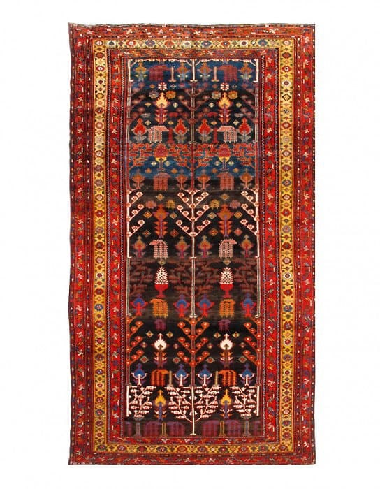 Navy Antique Persian Bakhtiari 6'5" X 12'3": Navy Antique Persian Bakhtiari 6'5" X 12'3" - circa 1880, Bakhtiari, Hand-Knotted, Wool, 300 -D08693- 862.This item is part of our fine auction collection which includes many fine home accessories