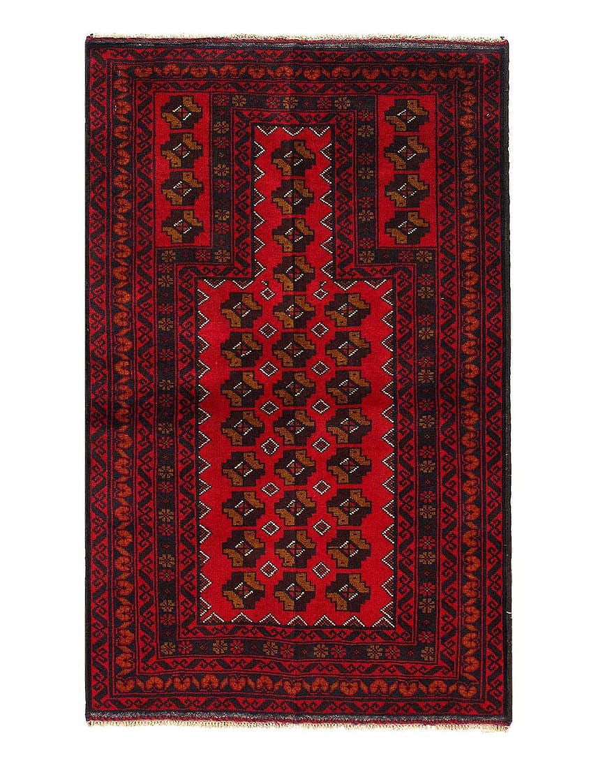 Afghan Baluch Rug 3'X 4'6": Afghan Baluch Rug 3'X 4'6" - N/A, Baluch, Hand-Knotted, Lamb's Wool, 300 -D14957- 862.This item is part of our fine auction collection which includes many fine home accessories including antique rugs,