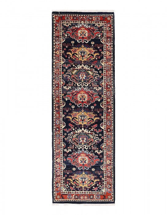 Navy blue Fine Hand knotted Persian bidjar runner 2' X 7': Navy blue Fine Hand knotted Persian bidjar runner 2' X 7' - New, Bidjar, Hand-Knotted, Lamb's Wool, 300 -D13427- 862.This item is part of our fine auction collection which includes many fine home acce