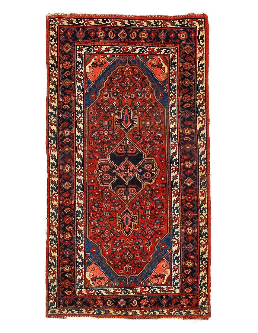 Rust Persian Antique Bidjar 4'X 7': Rust Persian Antique Bidjar 4'X 7' - CIRCA 1880, Bidjar, Hand-Knotted, Lamb's Wool, 300 -D15260- 862.This item is part of our fine auction collection which includes many fine home accessories includin