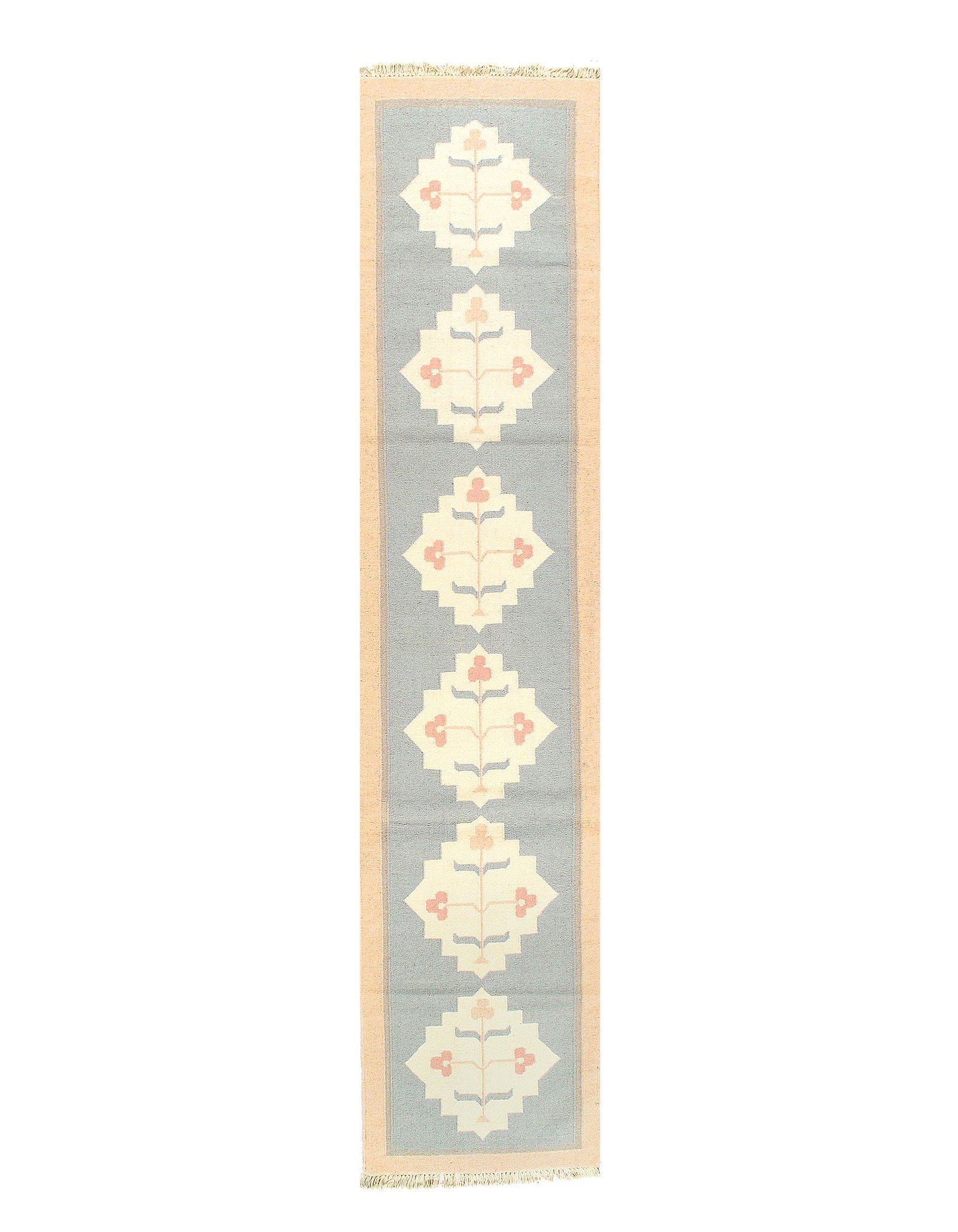 Gray Color Hand Woven Runner 2'7'' X 12'1'': Gray Color Hand Woven Runner 2'7'' X 12'1'' - New, Durrie, Hand-Woven, Lamb's Wool, 300 -50347- 862.This item is part of our fine auction collection which includes many fine home accessories including