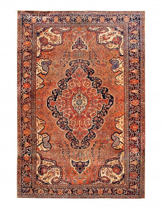Rust Persian Antique Farahan 8'9" X 13'3": Rust Persian Antique Farahan 8'9" X 13'3" - Circa 1880, Farahan, Hand-Knotted, Wool on Cotton, 300 -D05370- 862.This item is part of our fine auction collection which includes many fine home accessori