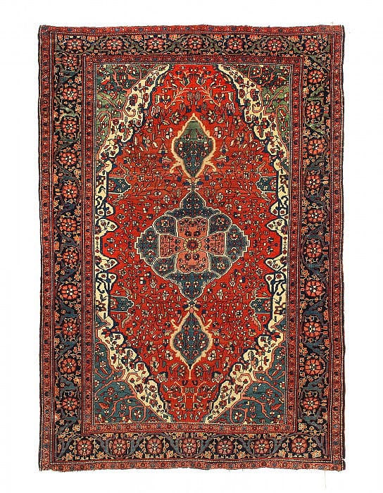 Rust Antique Persain Farahan 4'2" X 6'3": Rust Antique Persain Farahan 4'2" X 6'3" - circa 1880, Farahan, Hand-Knotted, Lamb's Wool, 300 -D07604- 862.This item is part of our fine auction collection which includes many fine home accessories i