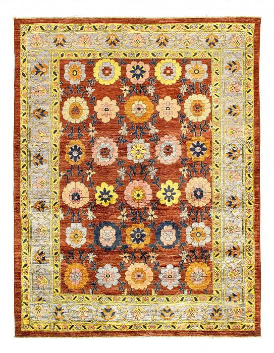 Brown Color Fine Hand knotted Farahan rug size 5'11'' X 7'9'': Brown Color Fine Hand knotted Farahan rug size 5'11'' X 7'9'' - New, Farahan, Hand-Knotted, Lamb's Wool, 300 -D14183- 862.This item is part of our fine auction collection which includes many fine home