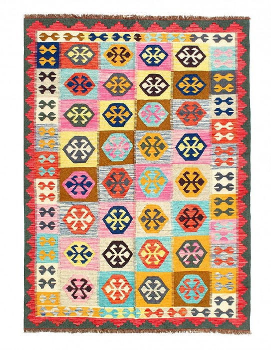 Fine Hand knotted Flat weave kilim rug 5' X 6'8'': Fine Hand knotted Flat weave kilim rug 5' X 6'8'' - New, Flat Weave, Hand-Knotted, Flat Weave, 300 -D14231- 862.This item is part of our fine auction collection which includes many fine home accessori