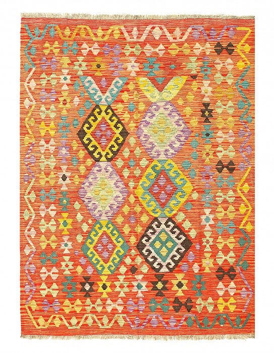 Pasargad Caucasian Tribal Style Flat Weave kilim 4'2'' X 5'6'': Pasargad Caucasian Tribal Style Flat Weave kilim 4'2'' X 5'6'' - New, Flat Weave, Hand-Knotted, Flat Weave, 300 -D14229- 862.This item is part of our fine auction collection which includes many fine h