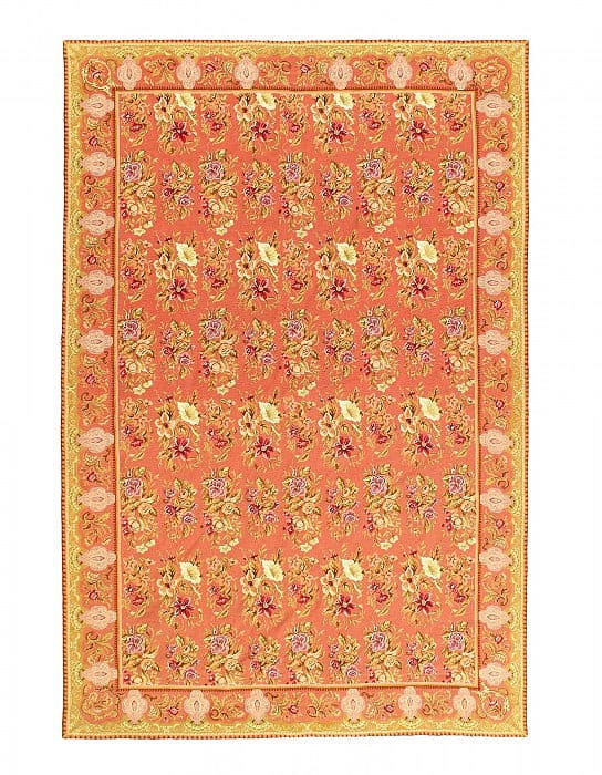 Handwoven Vintage Needlepoint Flat Weave Rug 6'7'' X 9'4'': Handwoven Vintage Needlepoint Flat Weave Rug 6'7'' X 9'4'' - 1980, Flat Weave, Hand-Knotted, Flat Weave, 300 -D12236- 862.This item is part of our fine auction collection which includes many fine home