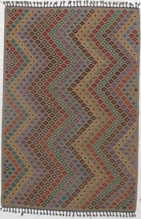 Multi color Flat weave kilim 6' 6'' X 9' 9'': Multi color Flat weave kilim 6' 6'' X 9' 9'' - New, Flat Weave, Hand-Knotted, Lamb's Wool, 300 -D09863- 862.This item is part of our fine auction collection which includes many fine home accessories i