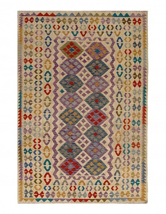 Multi color Flat weave kilim 6' 6''X 9' 7'': Multi color Flat weave kilim 6' 6''X 9' 7'' - New, Flat Weave, Hand-Knotted, Lamb's Wool, 300 -D09871- 862.This item is part of our fine auction collection which includes many fine home accessories in