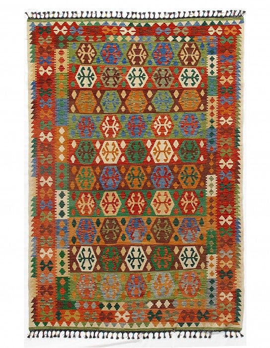 Multi color Flat weave kilim 6' 6'' X 9' 11'': Multi color Flat weave kilim 6' 6'' X 9' 11'' - New, Flat Weave, Hand-Knotted, Lamb's Wool, 300 -D09967- 862.This item is part of our fine auction collection which includes many fine home accessories 