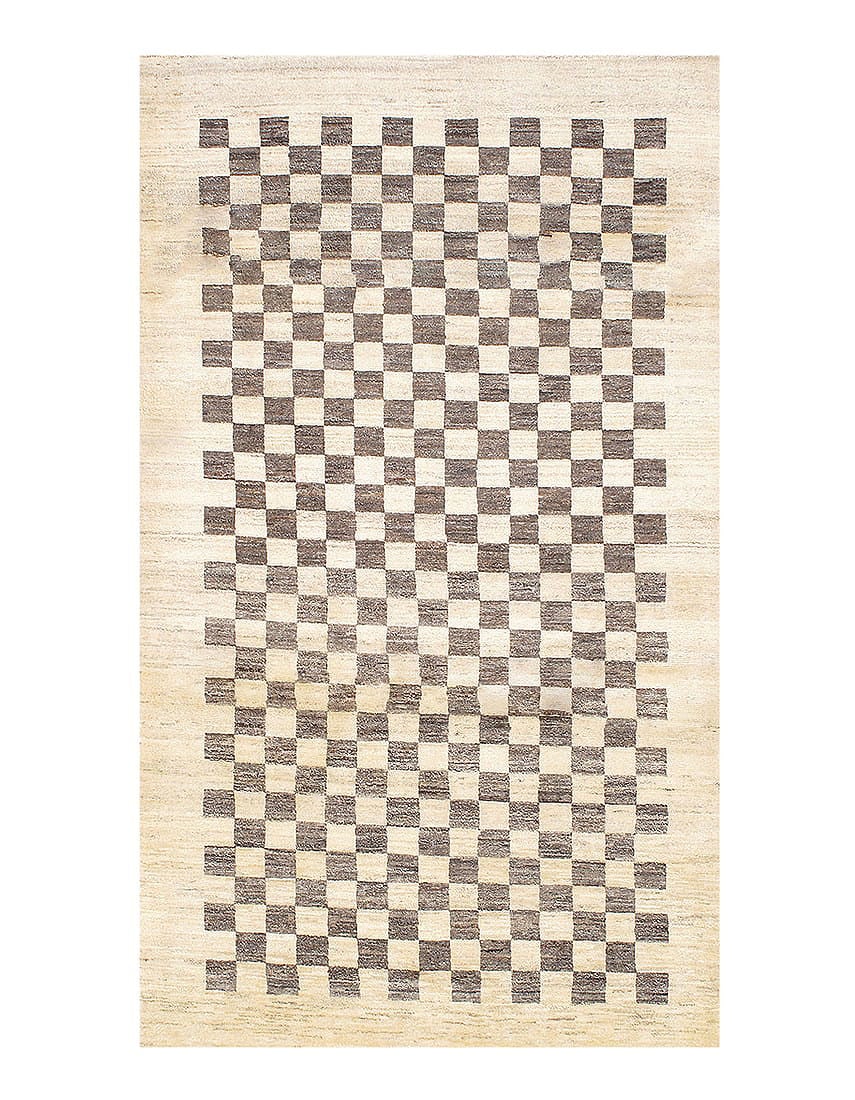 Cream Gray Persian Luribaft Gabbeh 4' X 7': Cream Gray Persian Luribaft Gabbeh 4' X 7' - New, Gabbeh, Hand-Knotted, Lamb's Wool, 300 -D05799- 862.This item is part of our fine auction collection which includes many fine home accessories includi