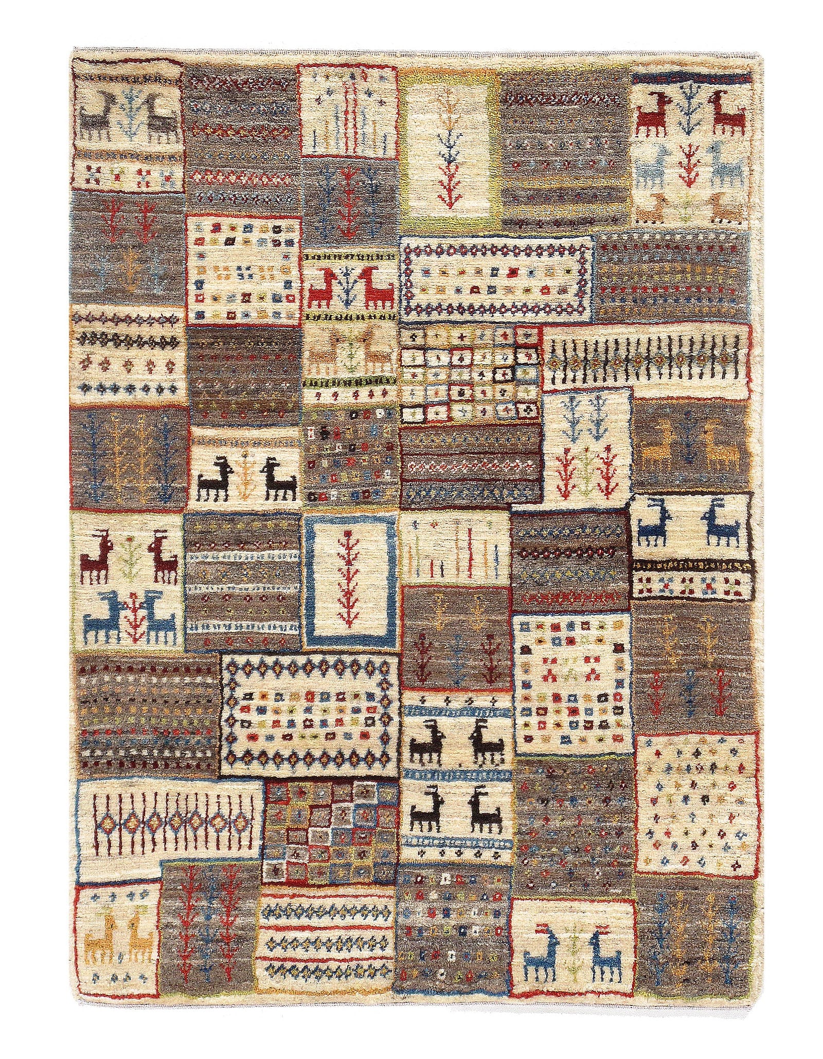 Multi Color Persian Gabbeh 2'9" X 4': Multi Color Persian Gabbeh 2'9" X 4' - New, Gabbeh, Hand-Knotted, Lamb's Wool, 300 -D09220- 862.This item is part of our fine auction collection which includes many fine home accessories including ant