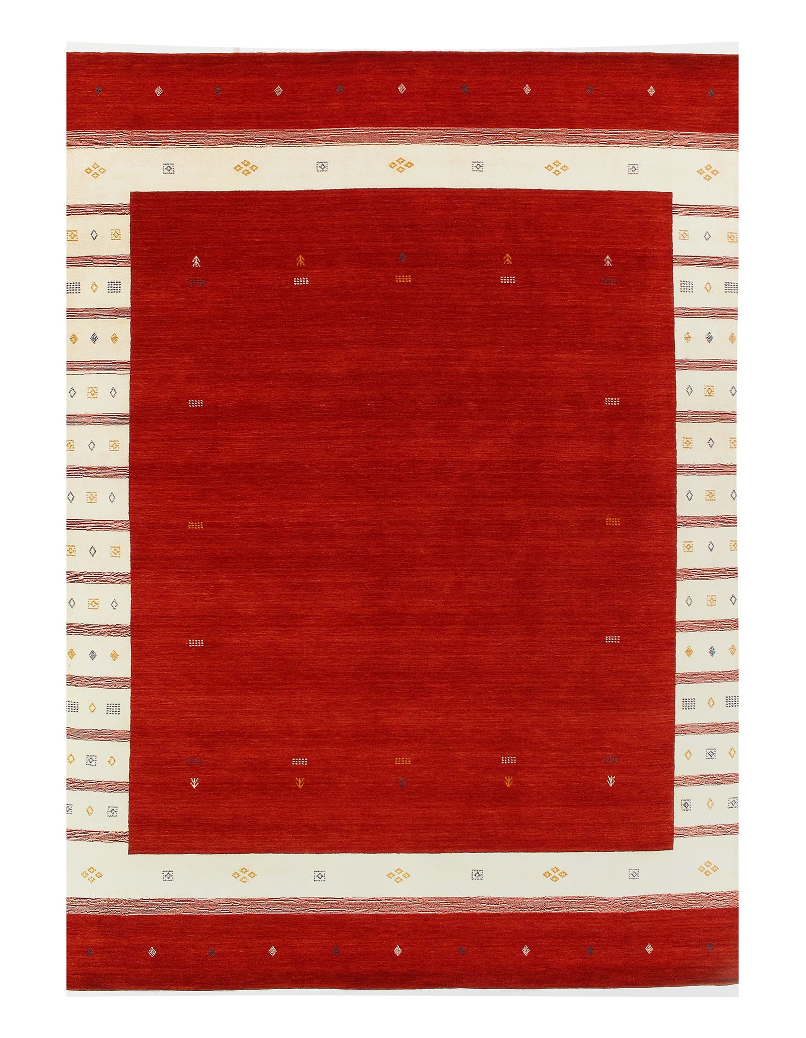 Rust Fine Persian Hand Knotted Gabbeh Design 9' X 12': Rust Fine Persian Hand Knotted Gabbeh Design 9' X 12' - New, Gabbeh, Hand-Knotted, Lamb's Wool, 300 -D11003- 862.This item is part of our fine auction collection which includes many fine home accessor