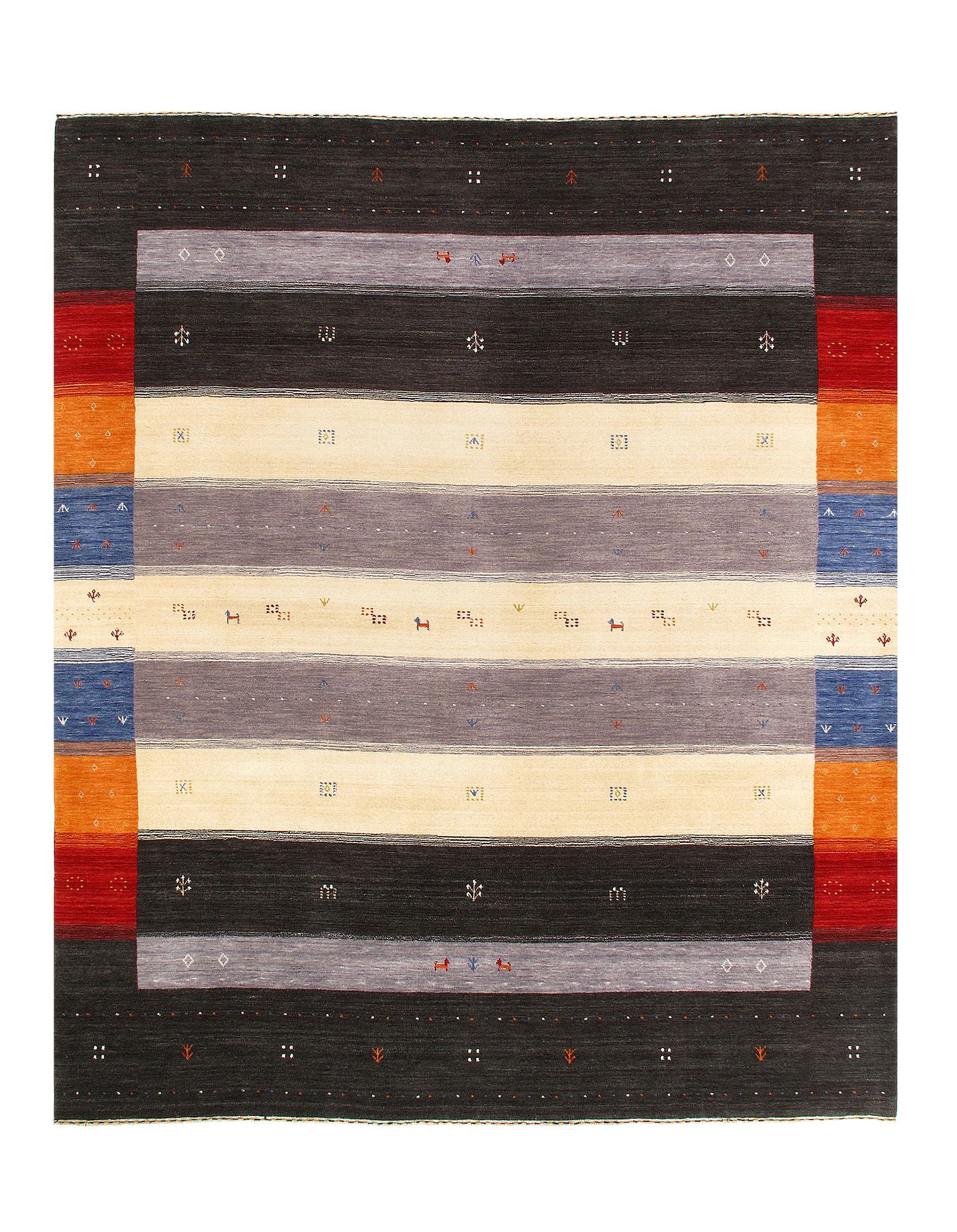 Multi Color Persian Hand Knotted Gabbeh Design 8' X 10': Multi Color Persian Hand Knotted Gabbeh Design 8' X 10' - New, Gabbeh, Hand-Knotted, Lamb's Wool, 300 -D11006- 862.This item is part of our fine auction collection which includes many fine home access