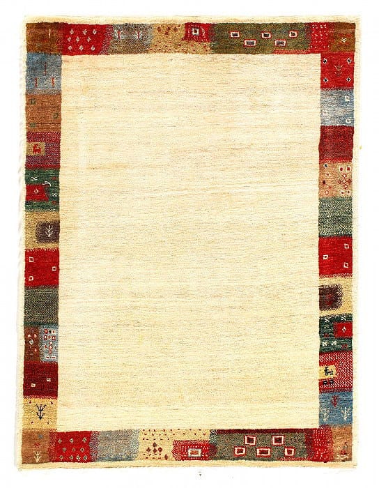 Ivory Hand Knotted Persian gabbeh Rug 3'4"X 4'5': Ivory Hand Knotted Persian gabbeh Rug 3'4"X 4'5' - NEW, Gabbeh, Hand-Knotted, Lamb's Wool, 300 -D03025- 862.This item is part of our fine auction collection which includes many fine home accessories i
