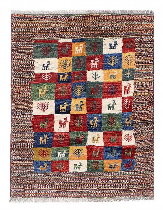 Fine Hand knotted Persian Gabbeh rug 3' X 3'11'': Fine Hand knotted Persian Gabbeh rug 3' X 3'11'' - New, Gabbeh, Hand-Knotted, Lamb's Wool, 300 -D13892- 862.This item is part of our fine auction collection which includes many fine home accessories i