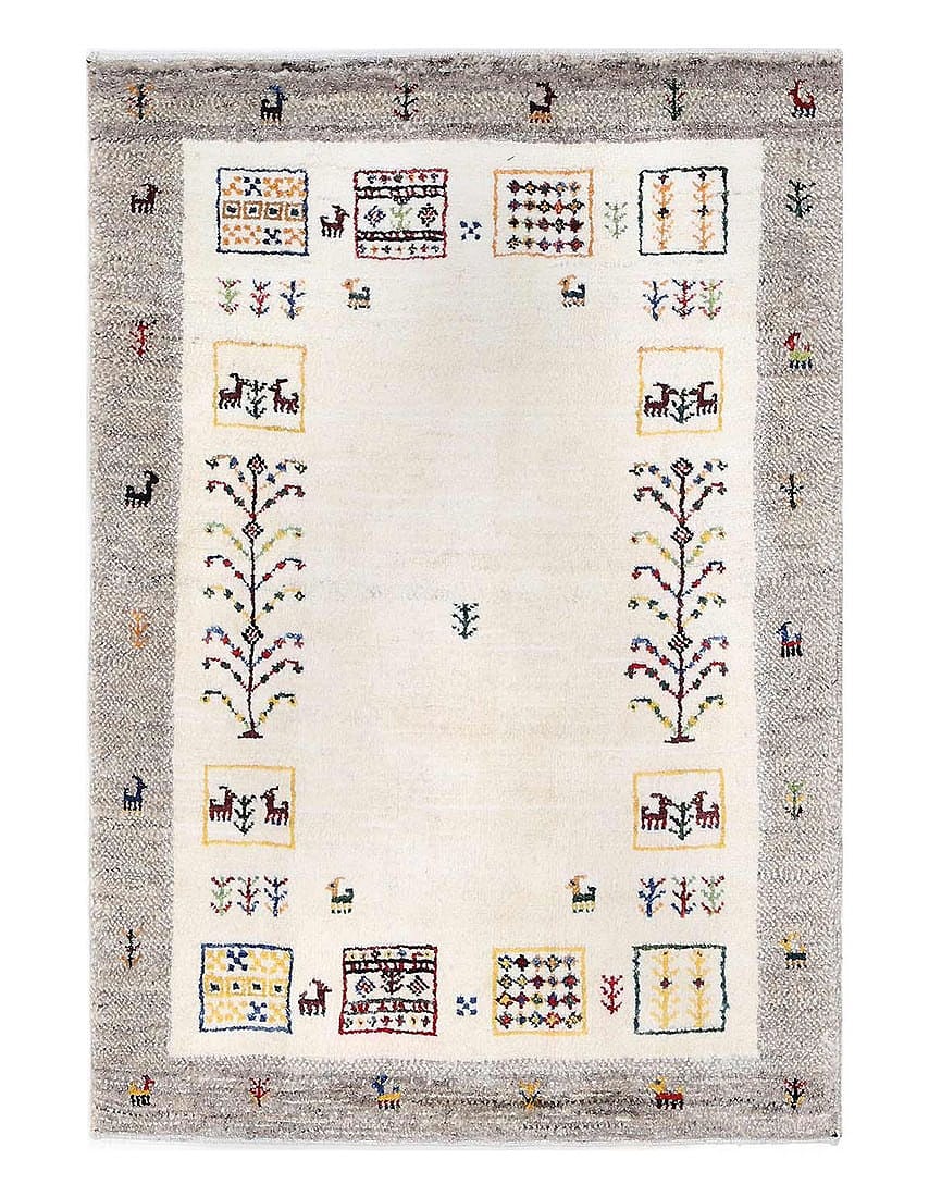 Beige Color Fine Hand knotted Persian Gabbeh 2'2"X 3'3': Beige Color Fine Hand knotted Persian Gabbeh 2'2"X 3'3' - NEW, Gabbeh, Hand-Knotted, Lamb's Wool, 300 -D13758- 862.This item is part of our fine auction collection which includes many fine home access