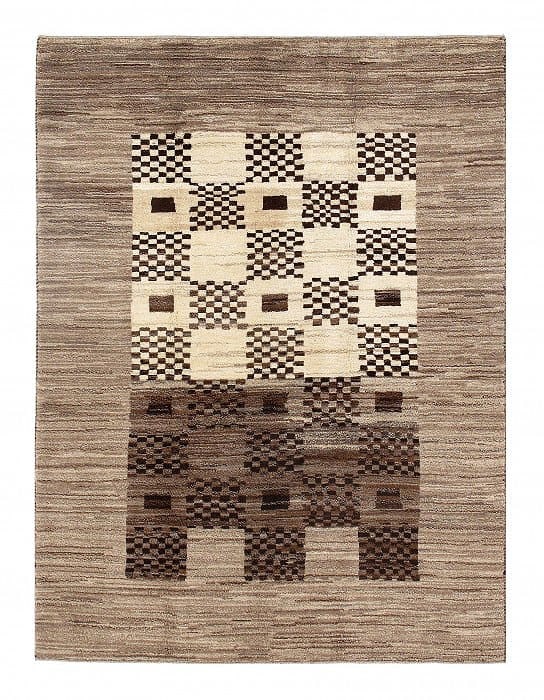 Brown Fine Hand Knotted Persian Gabbeh 5' X 6'6": Brown Fine Hand Knotted Persian Gabbeh 5' X 6'6" - New, Gabbeh, Hand-Knotted, Lamb's Wool, 300 -D09190- 862.This item is part of our fine auction collection which includes many fine home accessories i