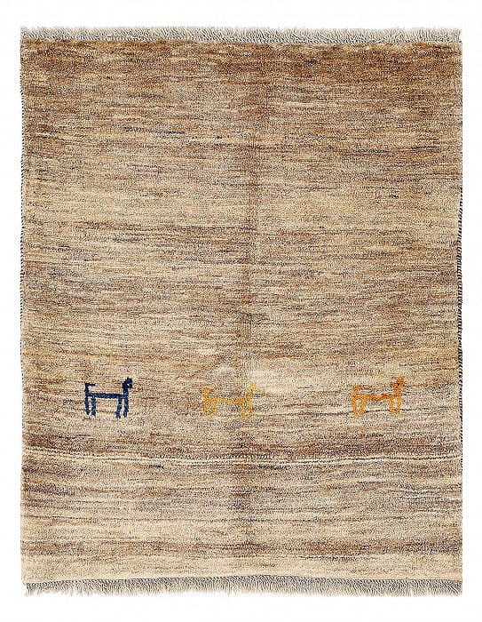 Beige Color Fine Hand knotted Persian Gabbeh 3'4"X 4'2": Beige Color Fine Hand knotted Persian Gabbeh 3'4"X 4'2" - NEW, Gabbeh, Hand-Knotted, Lamb's Wool, 300 -D13577- 862.This item is part of our fine auction collection which includes many fine home access