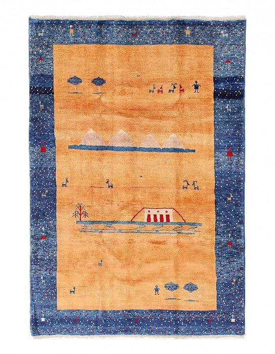 Fine Hand knotted Persian Gabbeh 5'3" x 7'9": Fine Hand knotted Persian Gabbeh 5'3" x 7'9" - New, Gabbeh, Hand-Knotted, Lamb's Wool, 300 -D13962- 862.This item is part of our fine auction collection which includes many fine home accessories inclu
