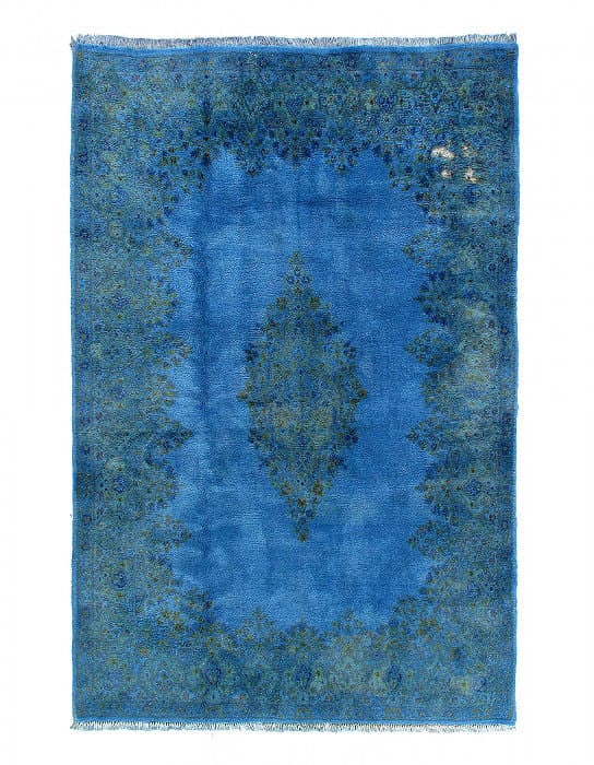 Blue Overdyed Vintage Persian Kerman rug 5'9'' X 8'11'': Blue Overdyed Vintage Persian Kerman rug 5'9'' X 8'11'' - 1980, kerman, Hand-Knotted, Lamb's Wool, 300 -D10564- 862.This item is part of our fine auction collection which includes many fine home acces