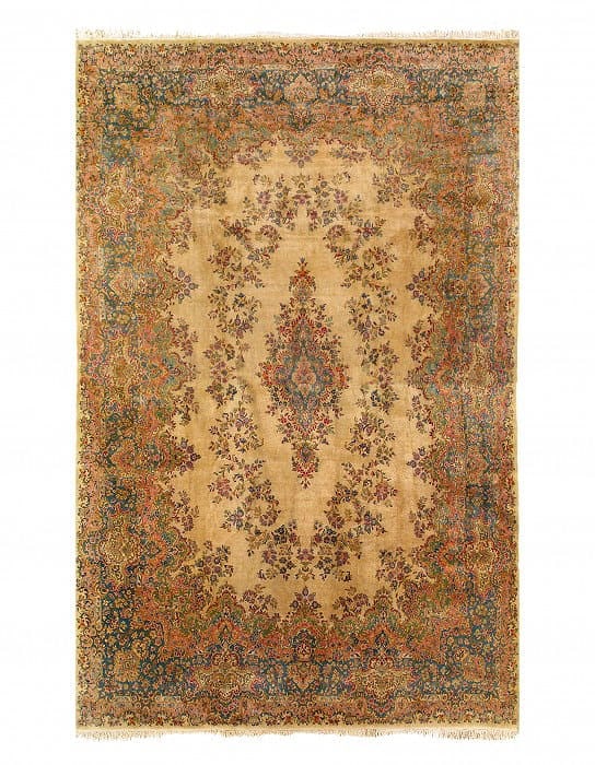 Ivory Persian Fine Hand Knotted Kerman 11'8'' X 18'2'': Ivory Persian Fine Hand Knotted Kerman 11'8'' X 18'2'' - New, kerman, Hand-Knotted, Lamb's Wool, 300 -D10799- 862.This item is part of our fine auction collection which includes many fine home accesso