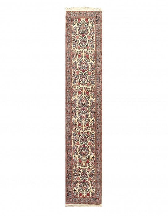 Ivory Fine Hand Knotted Kerman Runner 2'6'' X 11'11'': Ivory Fine Hand Knotted Kerman Runner 2'6'' X 11'11'' - , kerman, Hand-Knotted, Lamb's Wool, 300 -D03142- 862.This item is part of our fine auction collection which includes many fine home accessories