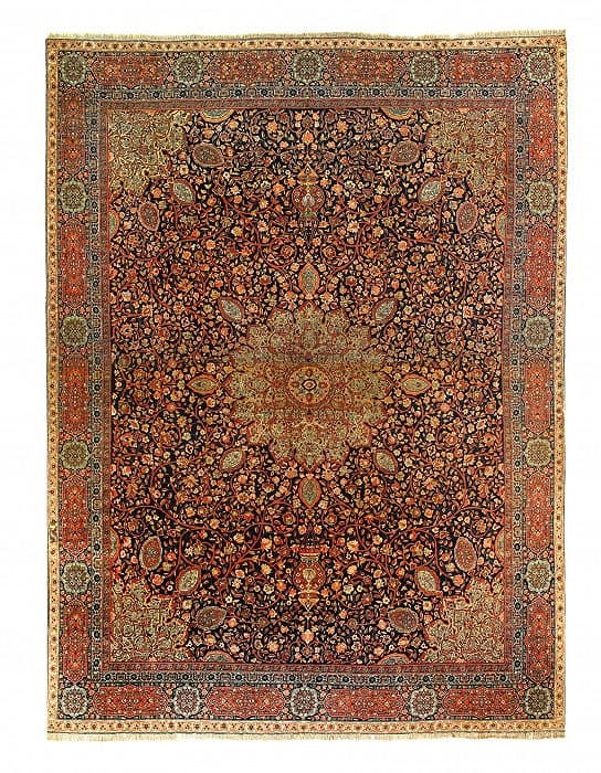 Navy Blue Fine Hand Knotted Persian Antique Kermanshah 13'7'' X 17'11'': Navy Blue Fine Hand Knotted Persian Antique Kermanshah 13'7'' X 17'11'' - 1890, Kermanshah, Hand-Knotted, Lamb's Wool, 300 -D11829- 862.This item is part of our fine auction collection which includes 