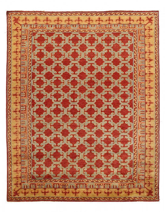 Fine Hand Knotted Khotan design 7'11'' X 9'9'': Fine Hand Knotted Khotan design 7'11'' X 9'9'' - New, Khotan, Hand-Knotted, Lamb's Wool, 300 -D12469- 862.This item is part of our fine auction collection which includes many fine home accessories inc