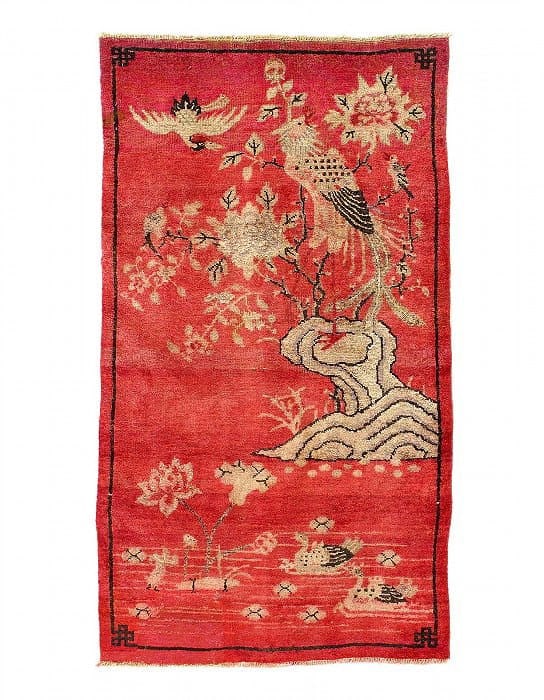 Fine Hand knotted Vintage Khotan rug 2'7'' X 4'7'': Fine Hand knotted Vintage Khotan rug 2'7'' X 4'7'' - Circa 1940, Khotan, Hand-Knotted, Wool & Silk, 300 -D12154- 862.This item is part of our fine auction collection which includes many fine home acce