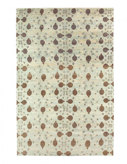Light Blue Fine Hand Knotted Khotan 9'6"X 14': Light Blue Fine Hand Knotted Khotan 9'6"X 14' - NEW, Khotan, Hand-Knotted, Lamb's Wool, 300 -D14980- 862.This item is part of our fine auction collection which includes many fine home accessories incl
