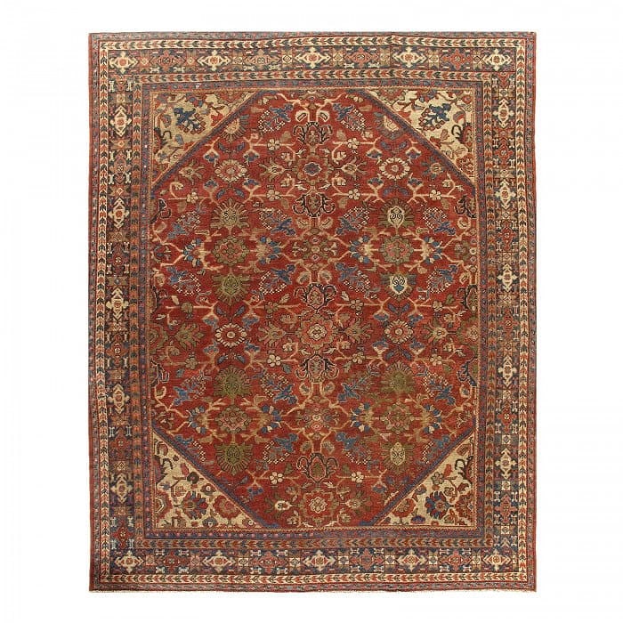 1900s Vintage Antique Persian Mahal Rug - 9'2" x 11'8" (1 of 3)