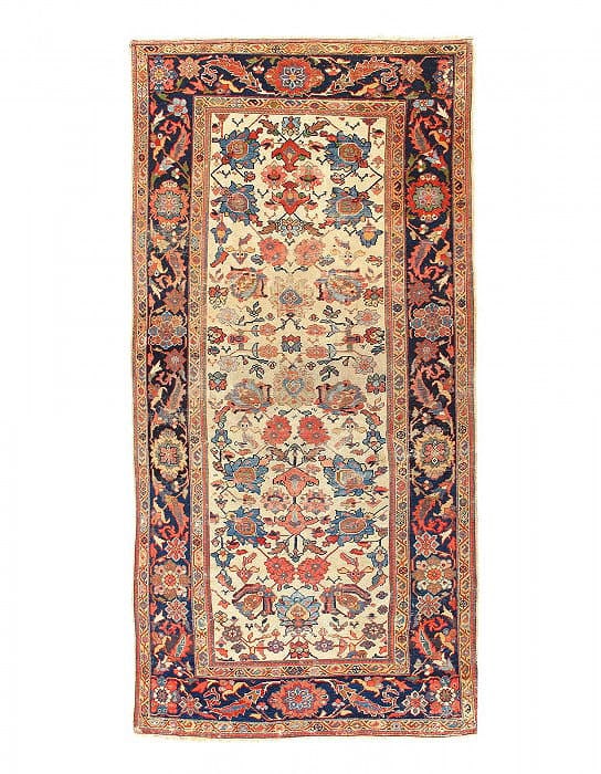 Fine Hand knotted Persian Vintage Mahal Runner 5' X 10'4'': Fine Hand knotted Persian Vintage Mahal Runner 5' X 10'4'' - 1920, Mahal, Hand-Knotted, Lamb's Wool, 300 -D14337- 862.This item is part of our fine auction collection which includes many fine home acc